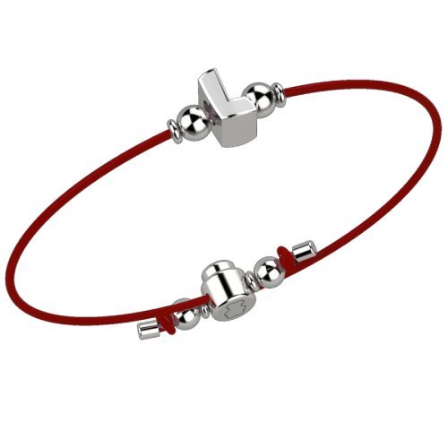Bracelet with Red Lace - Letter L