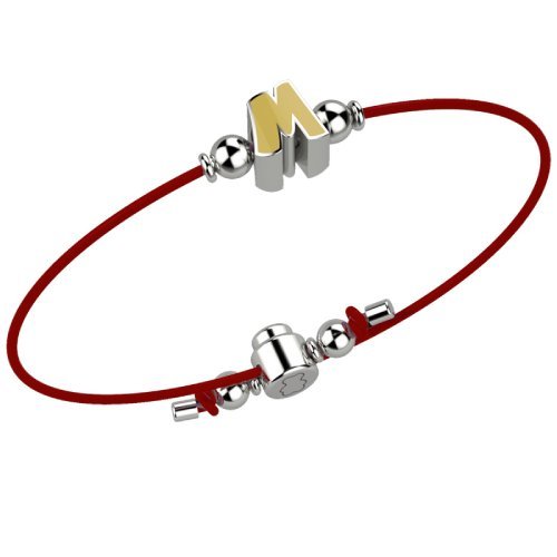 Bracelet with Red Lace - Letter M