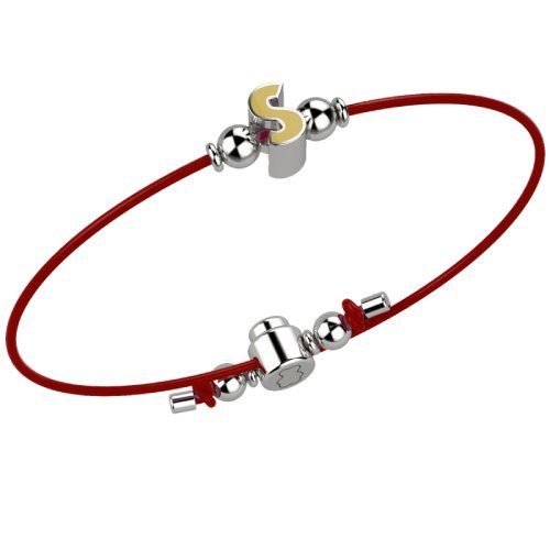 Bracelet with Red Lace - Letter S