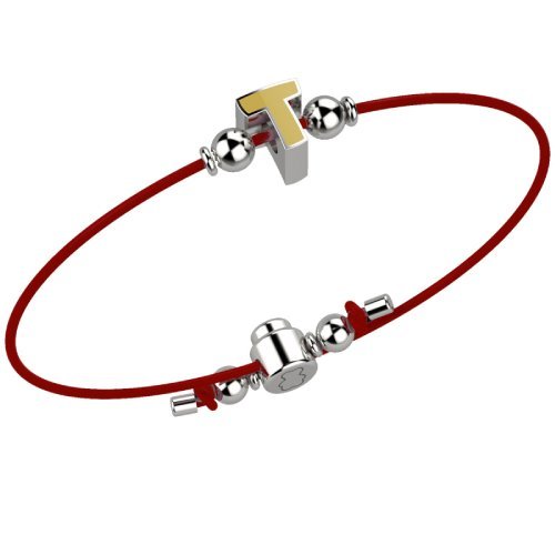 Bracelet with Red Lace - Letter T