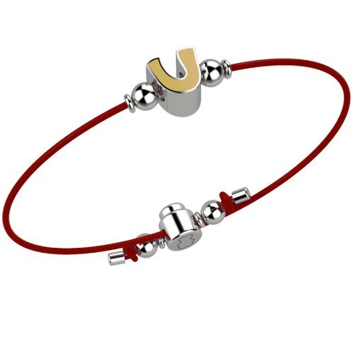 Bracelet with Red Lace - Letter U