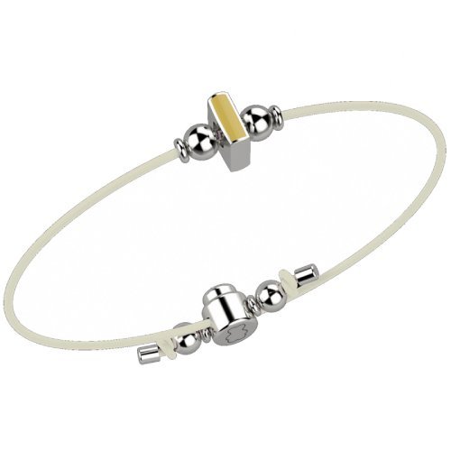 Bracelet with White Lace - Letter I_1995
