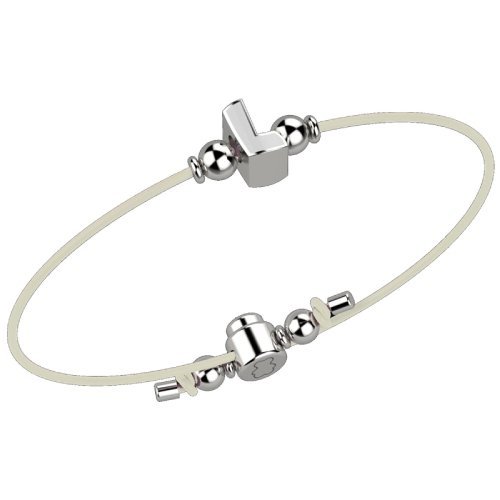 Bracelet with White Lace - Letter L_1999