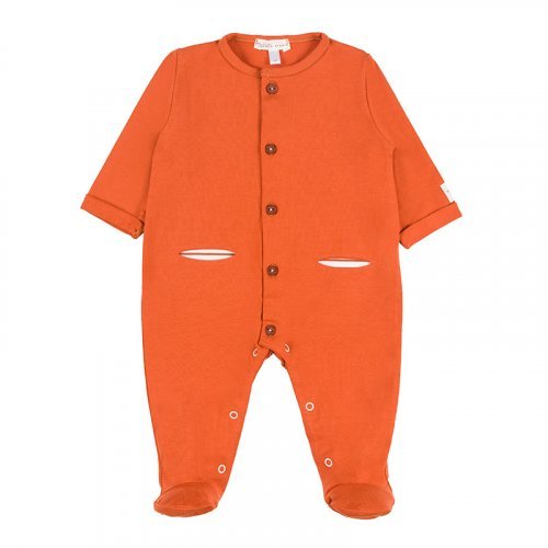 Brown Front Opening Babygro