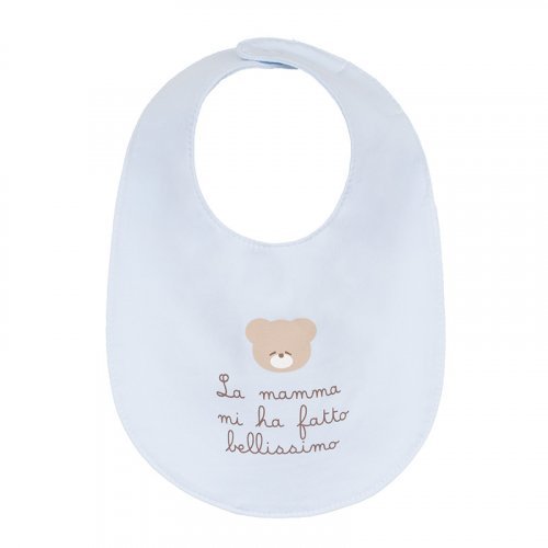 Light-blue Bib "La Mamma Mi Ha Fatto Bellissima"