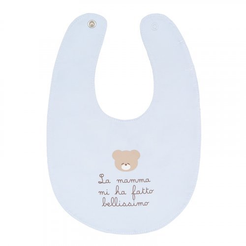 Light-blue Bib "La Mamma Mi Ha Fatto Bellissima"_5773