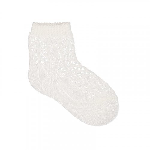 Durchbrochene kurzsocke in Creme_7894