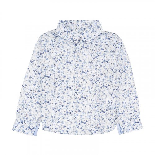 Camicia blu a fiori