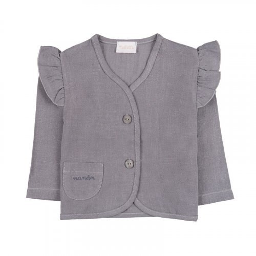 Cardigan in lino c/frappe