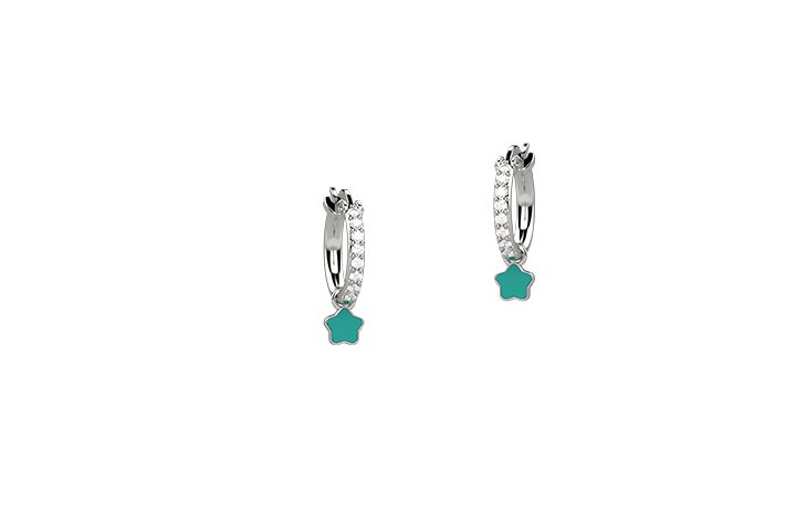 Circle Zirconia Earrings with Star