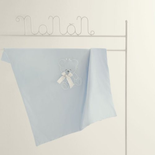 Coccolo light blue jersey blanket for pram_580