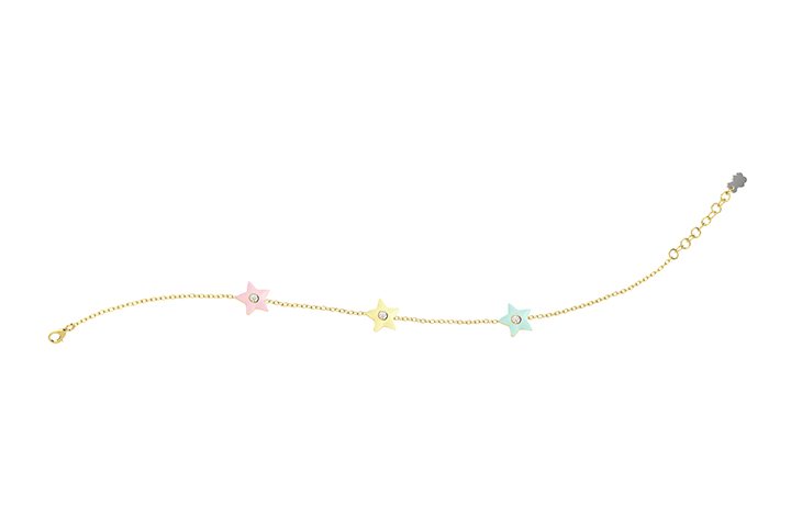 Colored Stars Bracelet Silver