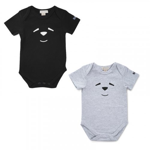 Confezione regalo: body nero + body grigio taglia 03 mesi