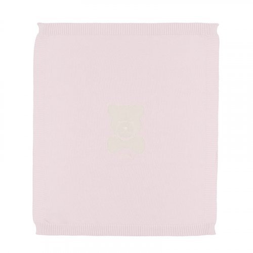 Coperta in filo rosa con orso