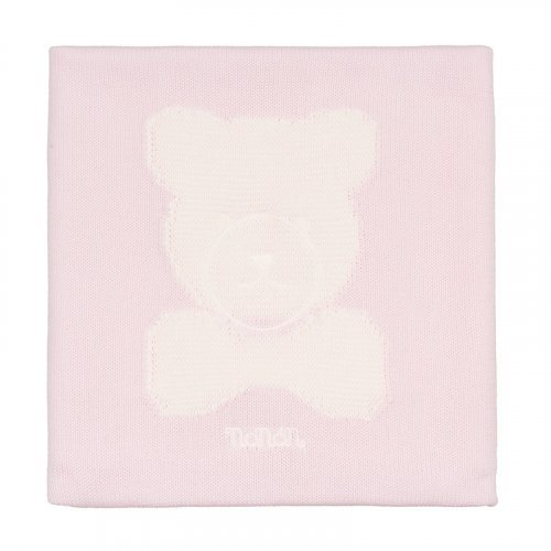 Coperta in filo rosa con orso_7525