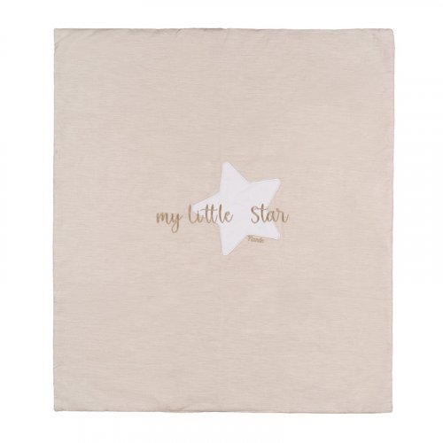 Copertina per carrozzina beige in jersey "My little star"