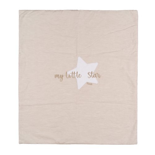 Copertina per carrozzina beige in jersey "My little star"_9151