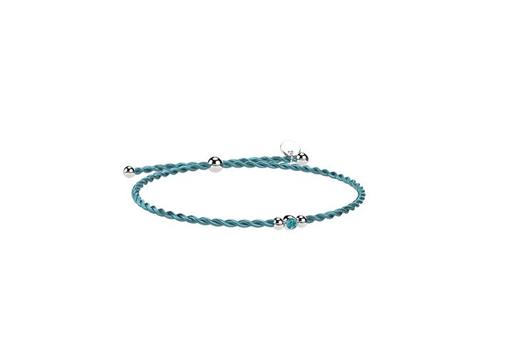 Cord and light blue silver bracelet_9254