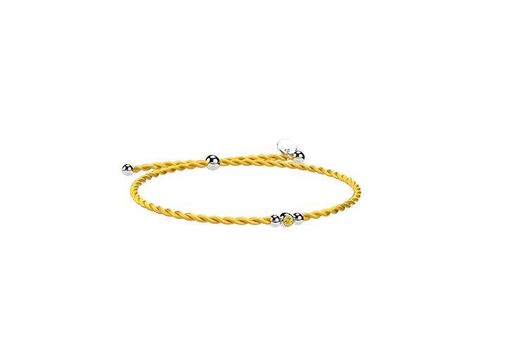 Cord and yellow silver bracelet_9253
