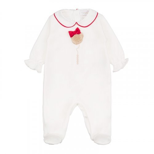 Cream Babygro With Bear