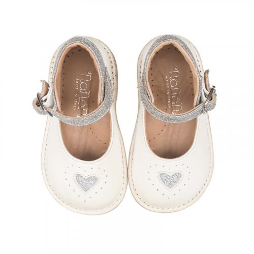 Cream Sandal with Glitter Heart_6716