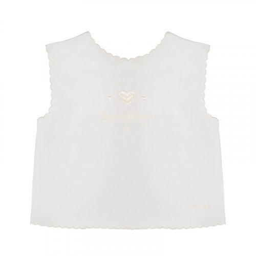 Cream silk undershirt w/heart