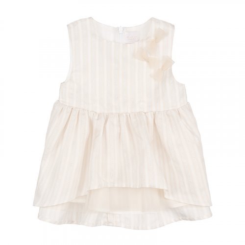 Cream striped sleeveless blouse_8275