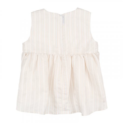 Cream striped sleeveless blouse_8276