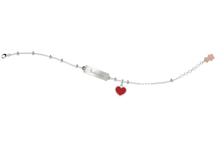 Customizable Bracelet with Red Heart_2401