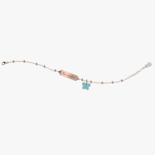 Customizable Bracelet with Turquoise Butterfly_5505