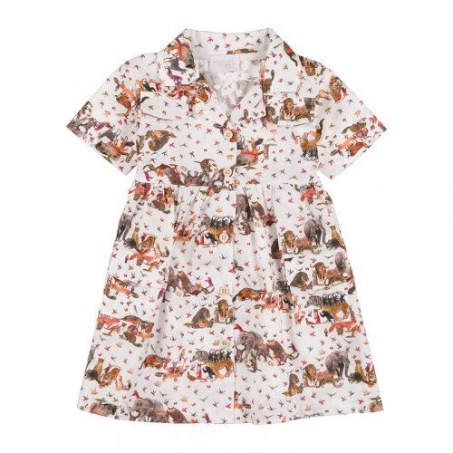 Dress with pockets and jungle pattern