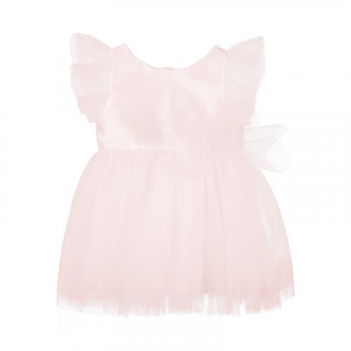 Dress with Shantung Top and Pink Tulle Skirt
