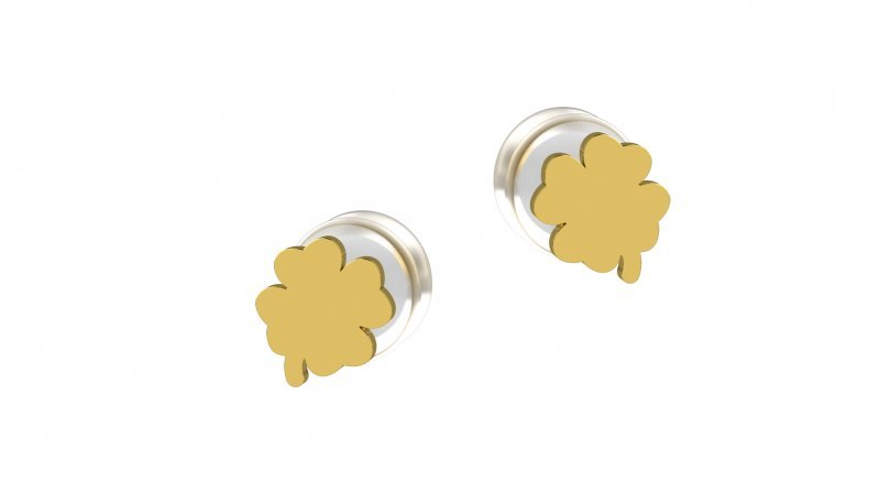 Earring with Four-Leaf Clover