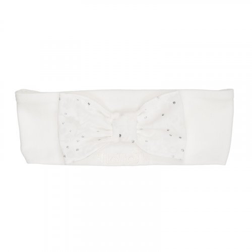 Bandeau blanc avec nœud_8664
