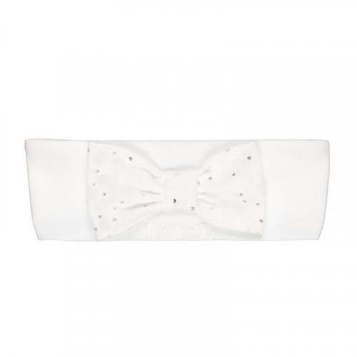 Bandeau blanc avec nœud_8665