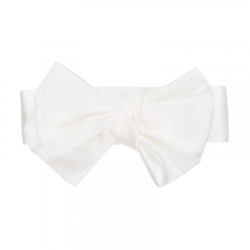 Bandeau Shantung avec Nœud Blanc