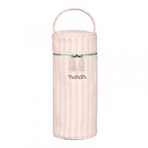 Feeding bottle holder in pink canvas_9100