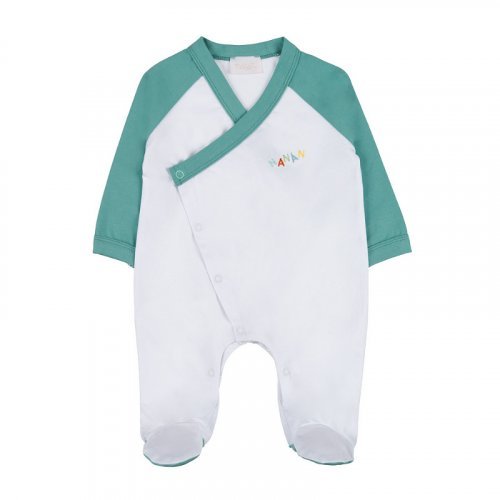 Front opening babygro with foot