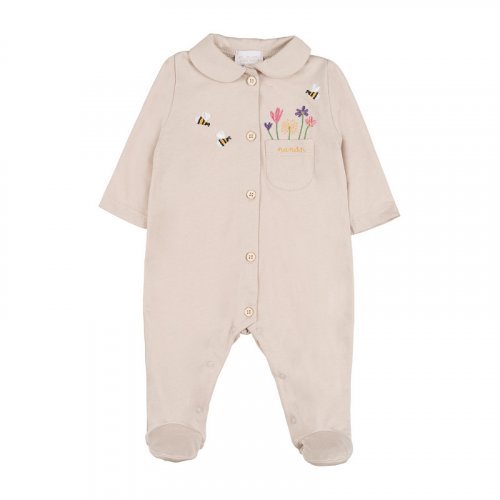 Front opening babygro with foot