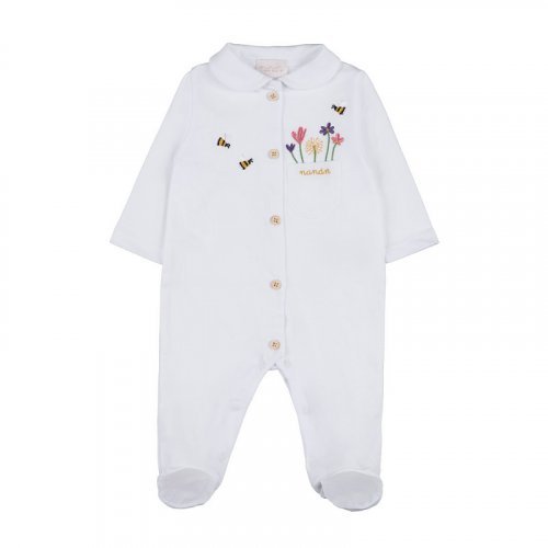 Front opening babygro with foot