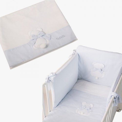 Gift Promo: Bed Duvet set 4 pcs + Bed sheets - Fiocco light blue