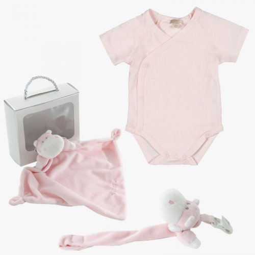 Gift Promo: Bombo pacifier holder+ Bombo doudou + Body - pink