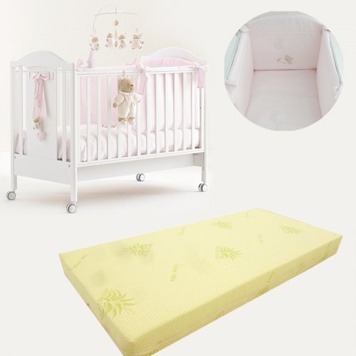 Gift Promo:Gift Promo: Dolce Puccio Bed + Pink bumper set + Mattress