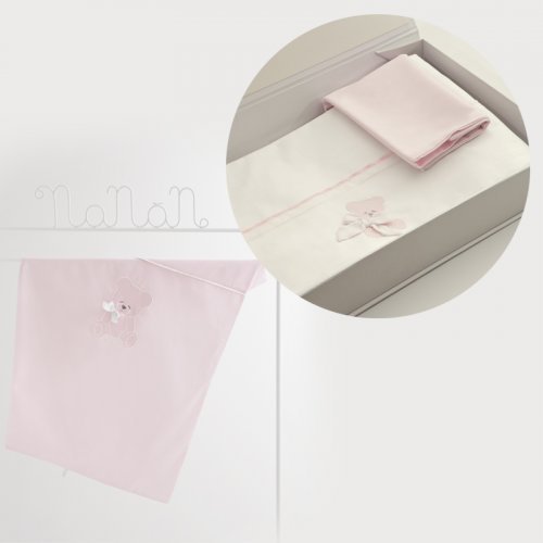 Cadeau Promo: Ensemble Drap pour landau + Couverture pour landau ROSE