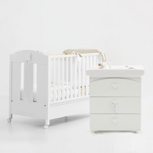 Gift Promo: Toffy Bed + Light Blue Fiocco Changing table