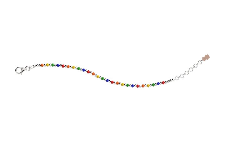 Bracelet multicolore avec finition argentée