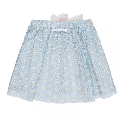 Jupe en broderie anglaise bleu_8252