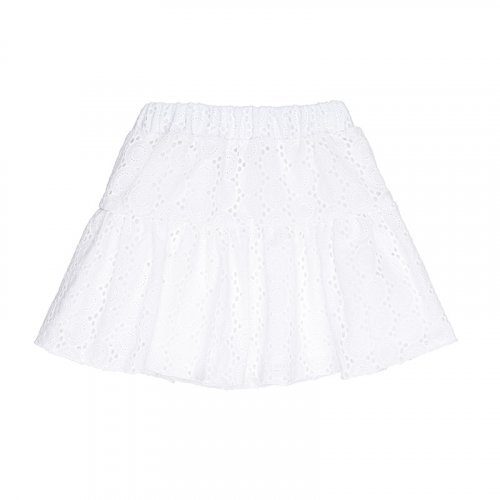 Jupe en broderie anglaise blanche