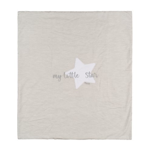 Grey pram cover in jersey "My little Star"_9154