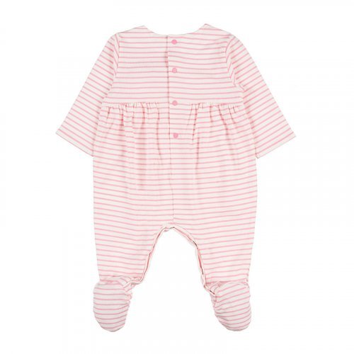 Green Striped Babygro with Bow_5381